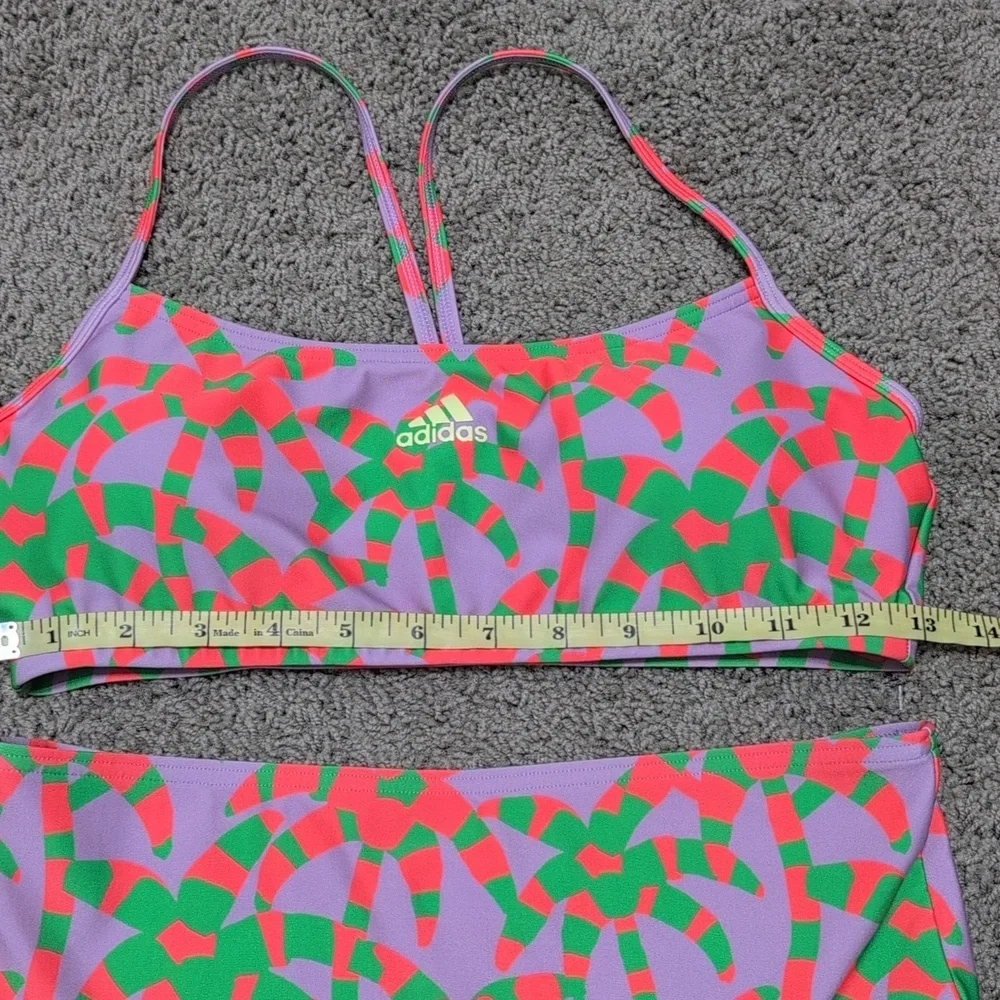 Adidas Farm Rio Bikini Purple Lime Burst High Waist Women's Size Medium - Picture 12 of 14